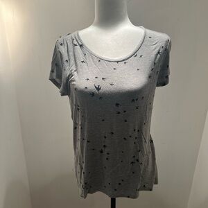 Reitmans Gray Fitted Short Sleeve Tee